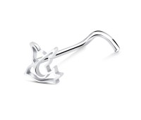 Bird Silver Curved Nose Stud NSKB-1832